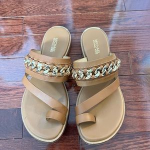 Michael Kors Tan Sandals with Gold detailing Size 6.5M